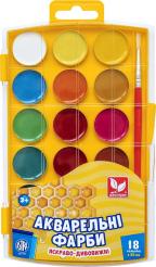 Фарби акварельні медові 18 кольорів